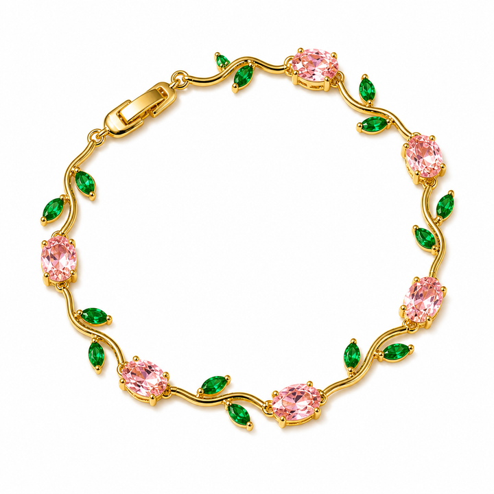 Crystal Vine Bracelet - Gold-Pink-Green | Salty