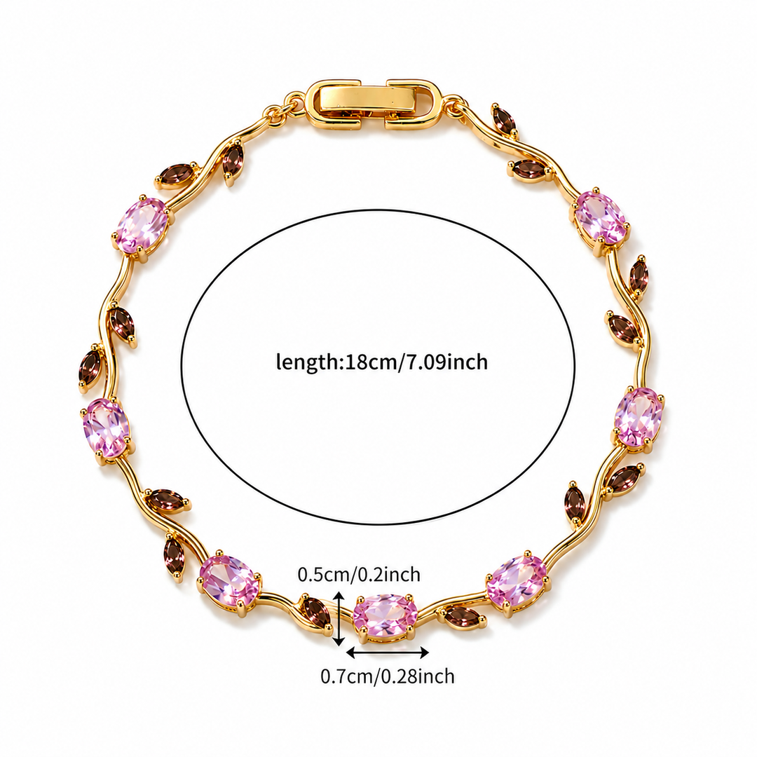 Crystal Vine Bracelet - Gold-Pink-Purple