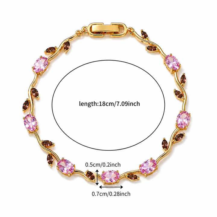Crystal Vine Bracelet - Gold-Pink-Purple