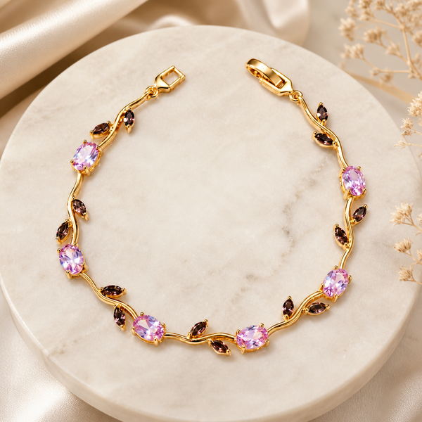 Crystal Vine Bracelet - Gold-Pink-Purple