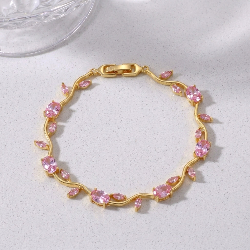 Crystal Vine Bracelet - Pink | Salty