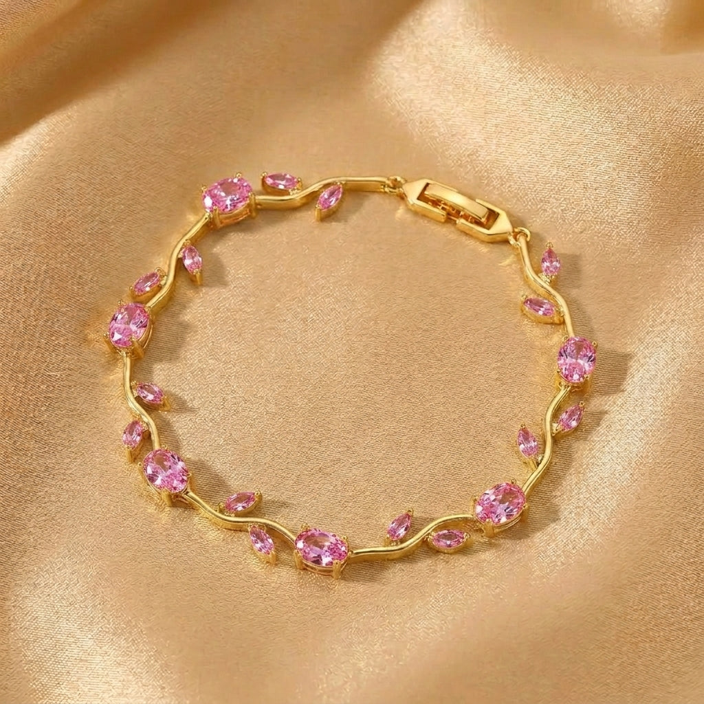 Crystal Vine Bracelet - Pink | Salty