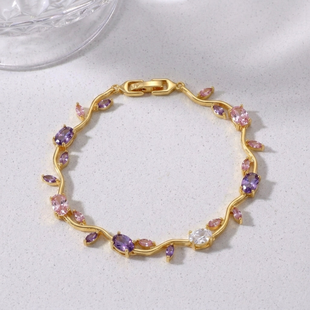 Crystal Vine Bracelet - Purple | Salty
