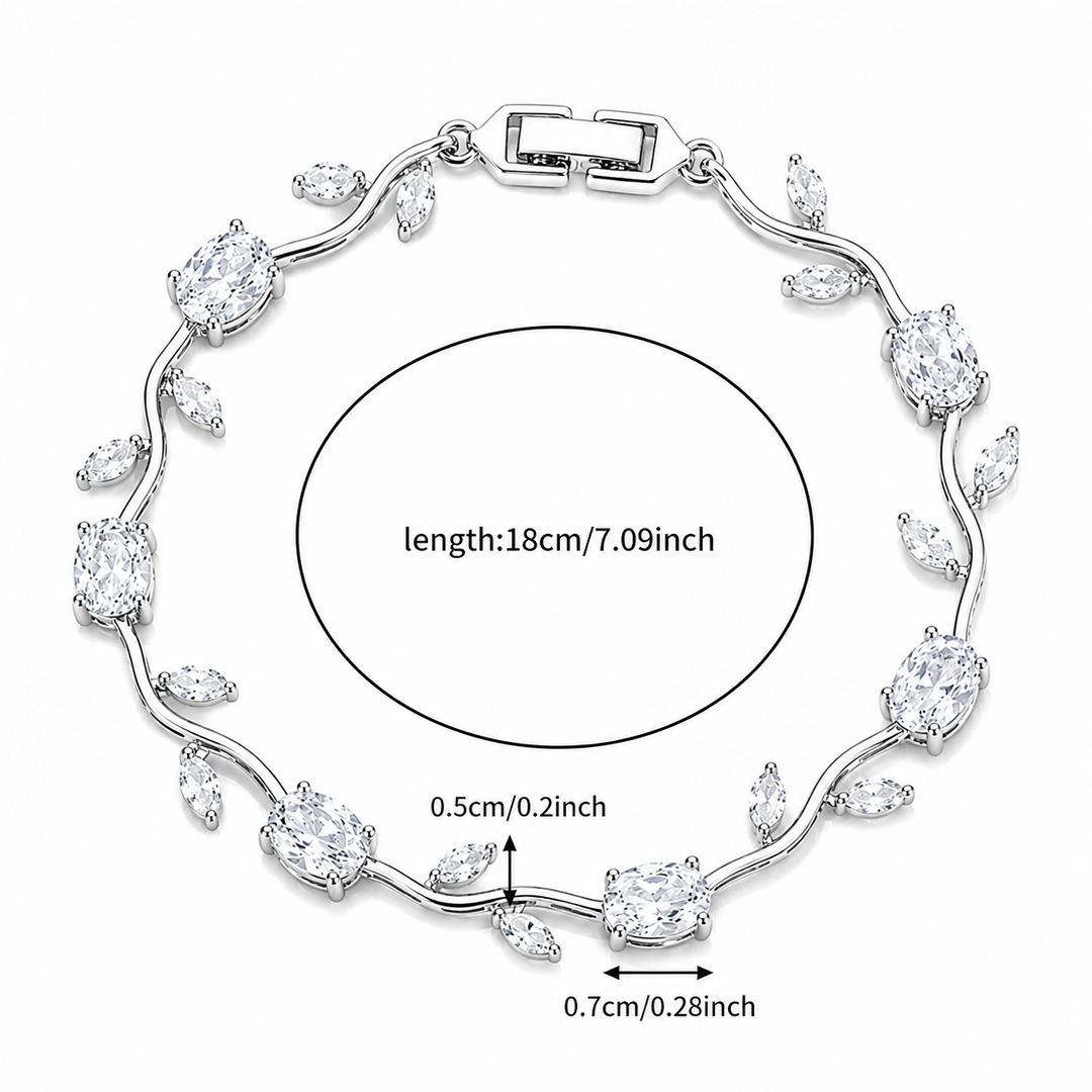 Tulip Crystal Vine Bracelet - Silver