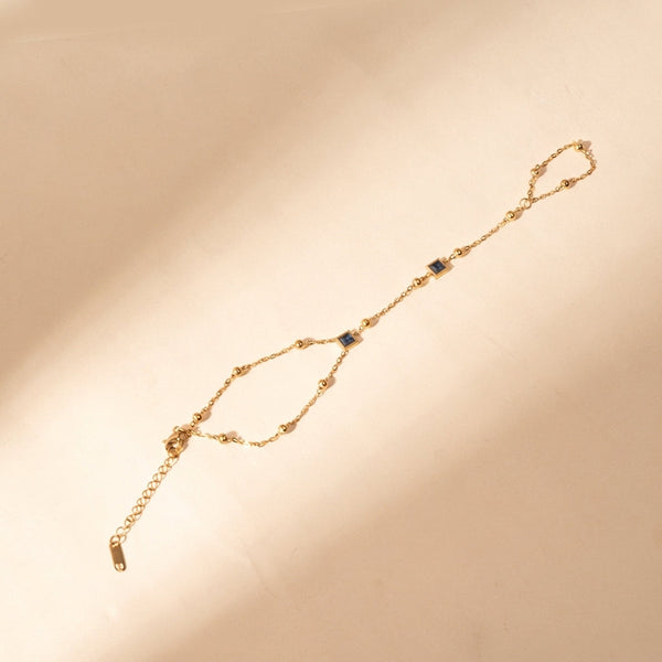 2in1 Azure Clover Drop Ring Bracelet