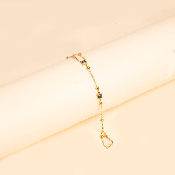 2in1 Azure Clover Drop Ring Bracelet
