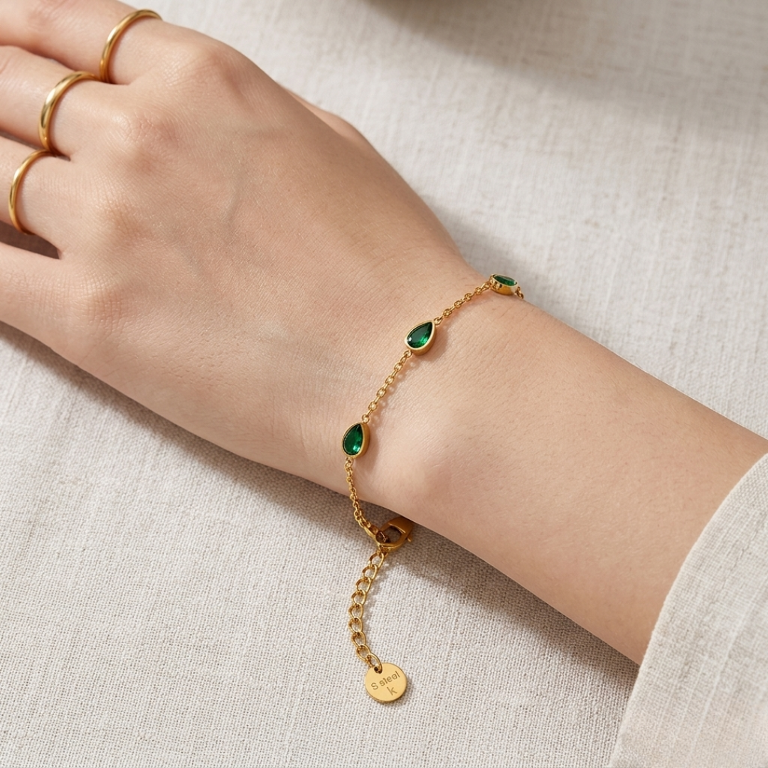 Dew Drop Bracelet - Green
