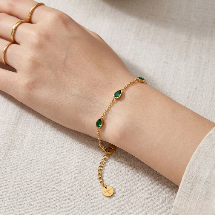 Dew Drop Bracelet - Green