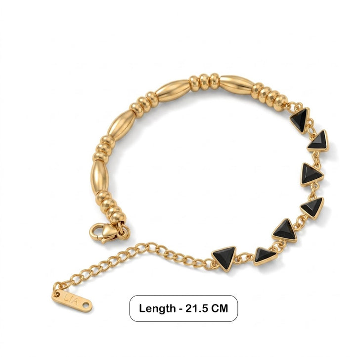 Minimal Triangular Link Bracelet - Blue
