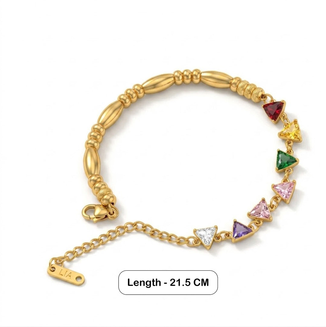 Minimal Triangular Link Bracelet - Multicolor