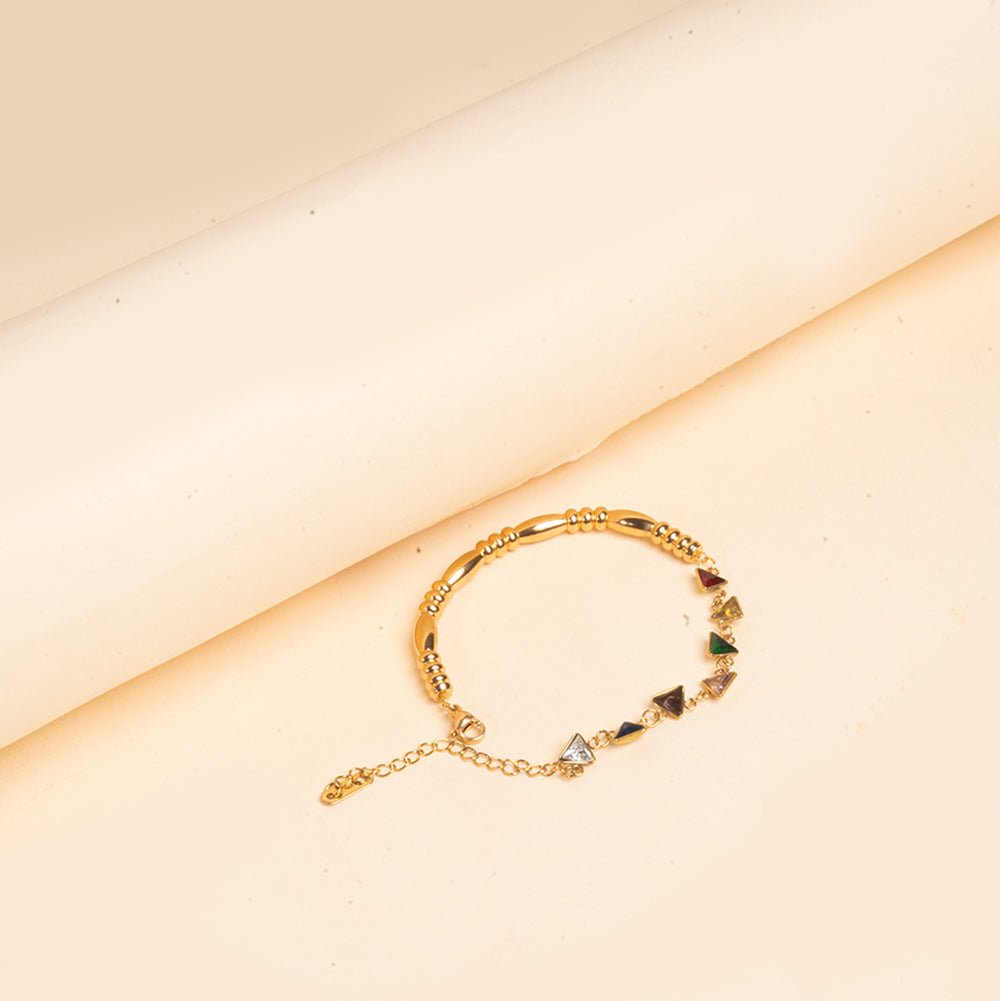 Minimal Triangular Link Bracelet - Multicolor | Salty