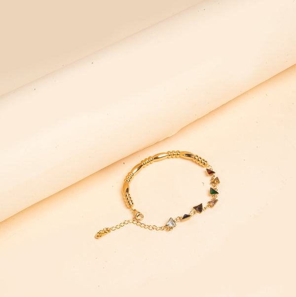 Minimal Triangular Link Bracelet - Multicolor