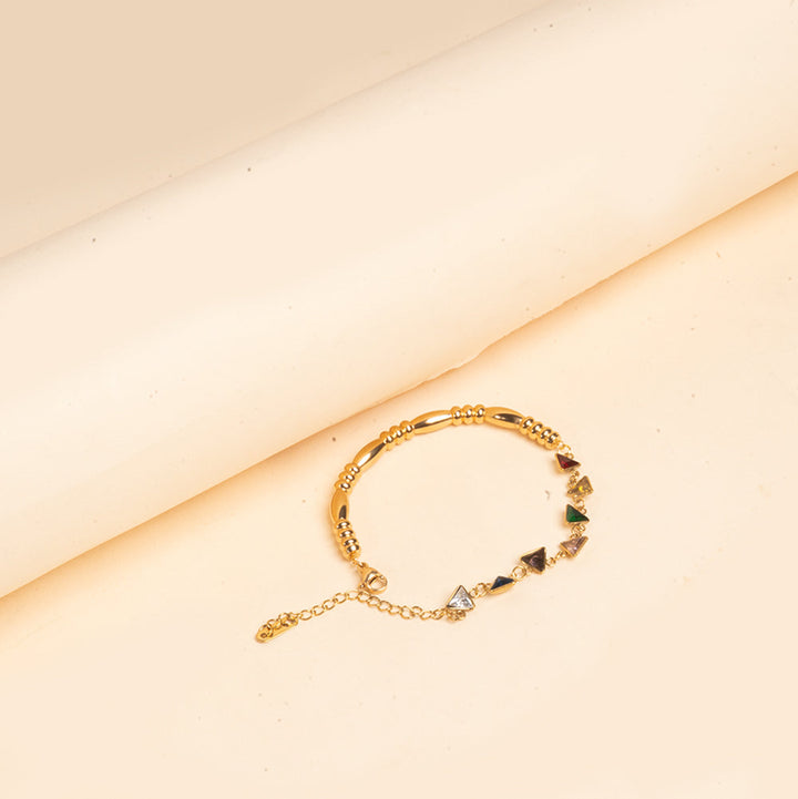 Minimal Triangular Link Bracelet - Multicolor | Salty