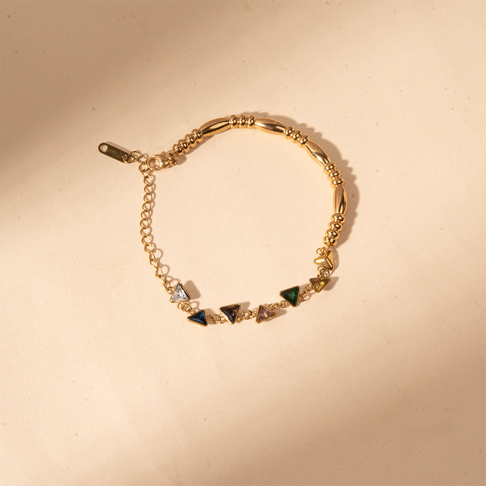 Minimal Triangular Link Bracelet - Multicolor | Salty