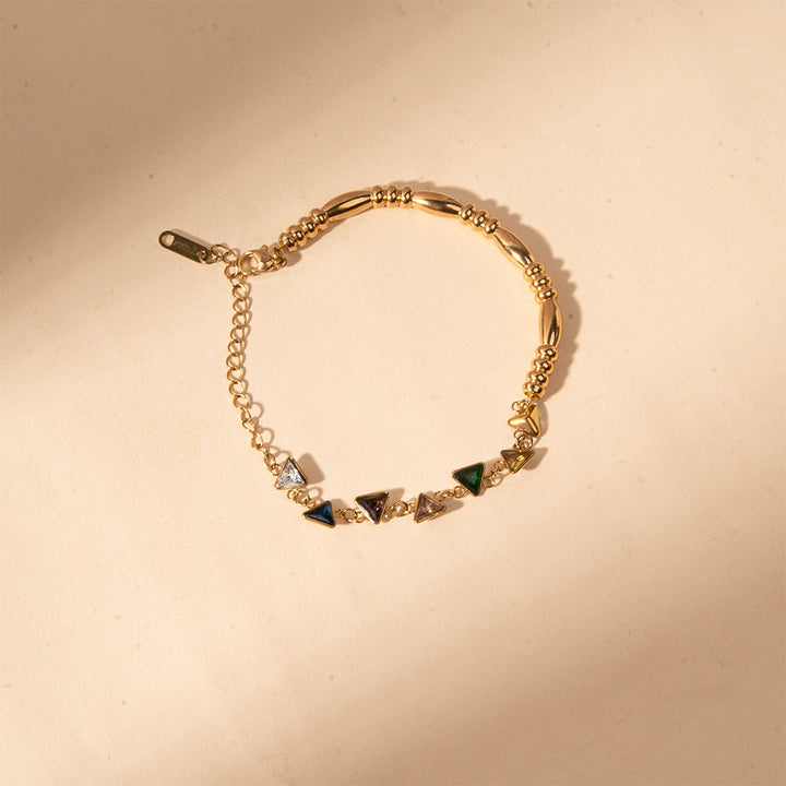 Minimal Triangular Link Bracelet - Multicolor | Salty