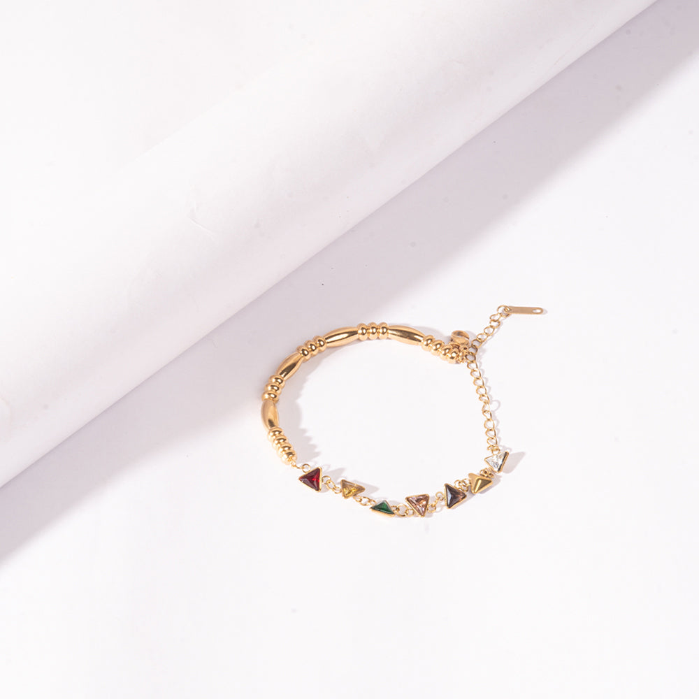 Minimal Triangular Link Bracelet - Multicolor | Salty