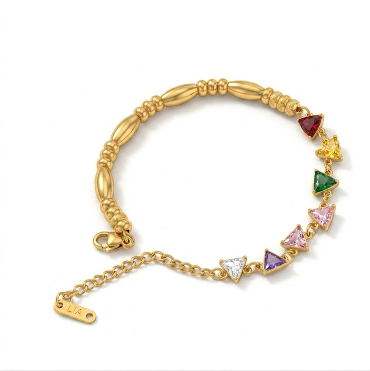 Minimal Triangular Link Bracelet - Multicolor