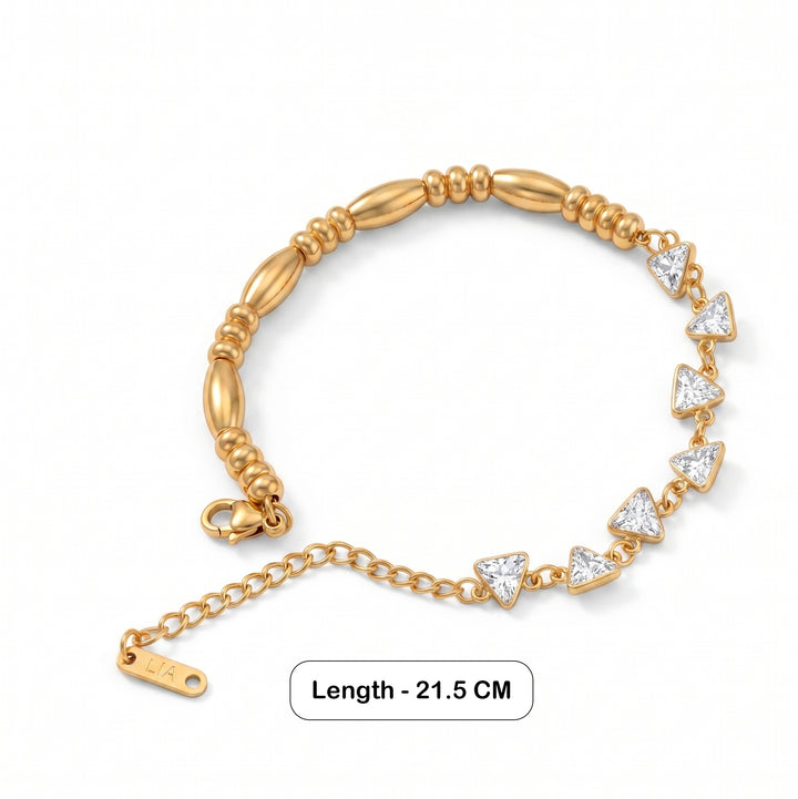 Minimal Triangular Link Bracelet - White