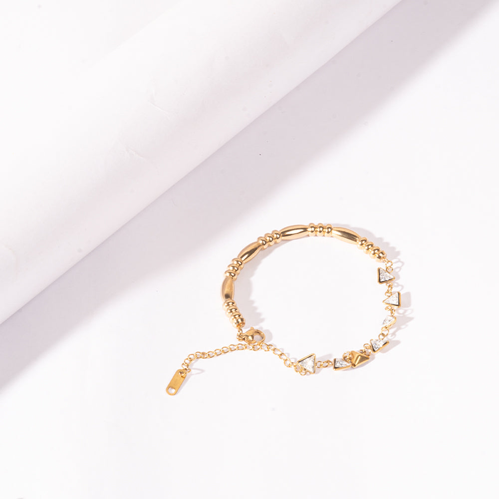 Minimal Triangular Link Bracelet - White | Salty