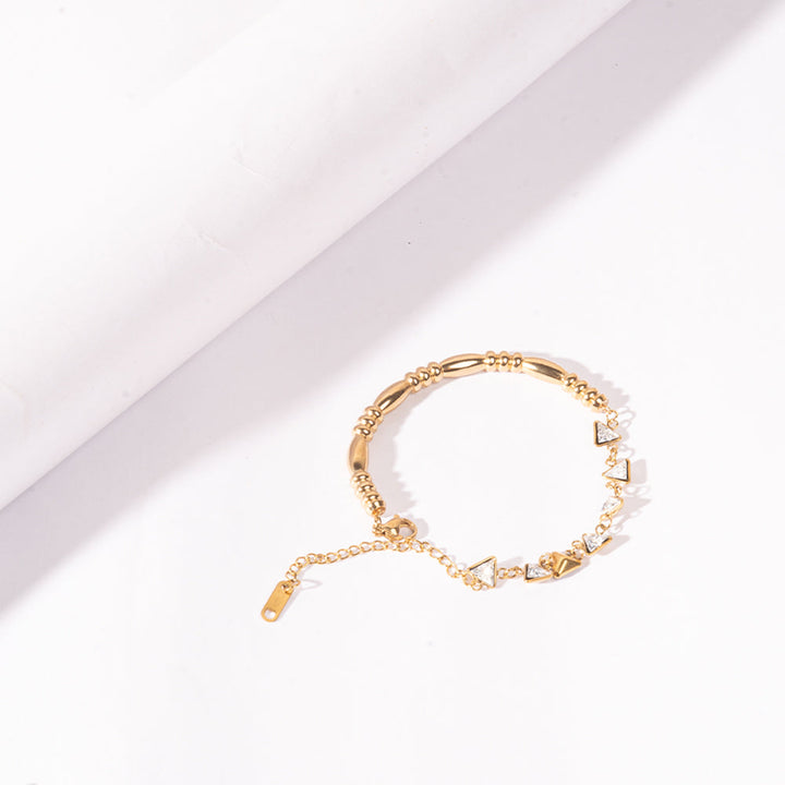 Minimal Triangular Link Bracelet - White | Salty