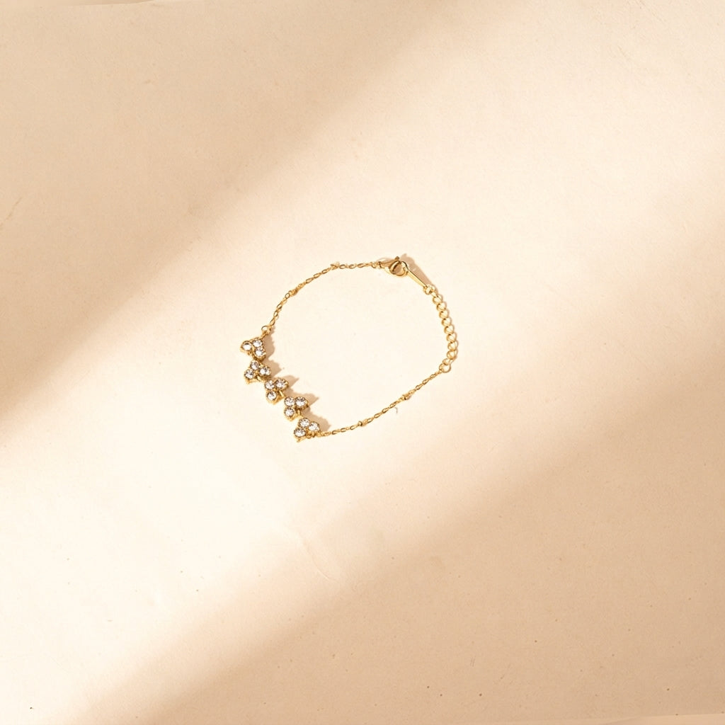Crystal Clover Cascade Bracelet | Salty