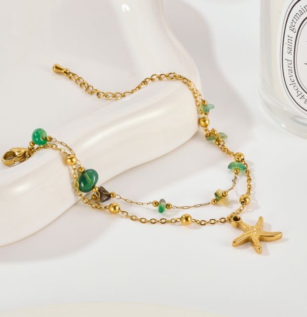 Dual Layer Ocean Aura Starfish Bracelet