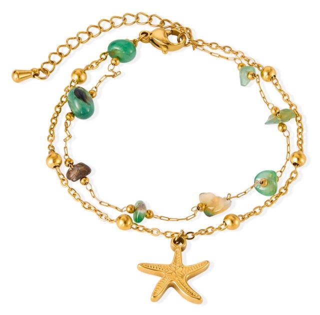 Dual Layer Ocean Aura Starfish Bracelet