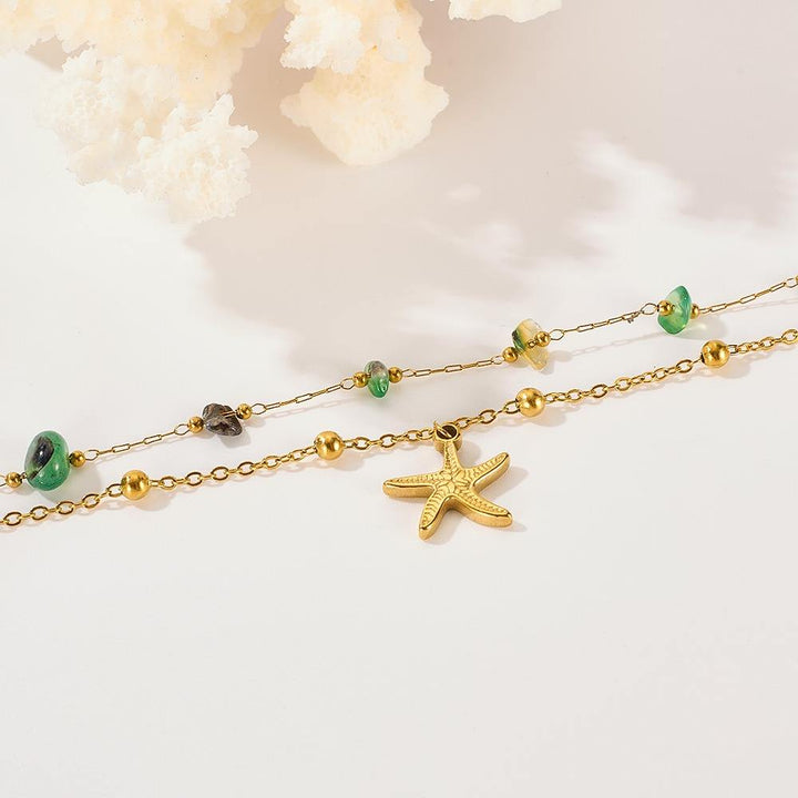 Dual Layer Ocean Aura Starfish Bracelet