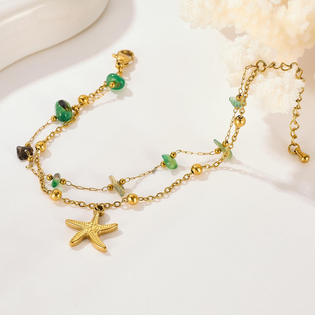 Dual Layer Ocean Aura Starfish Bracelet