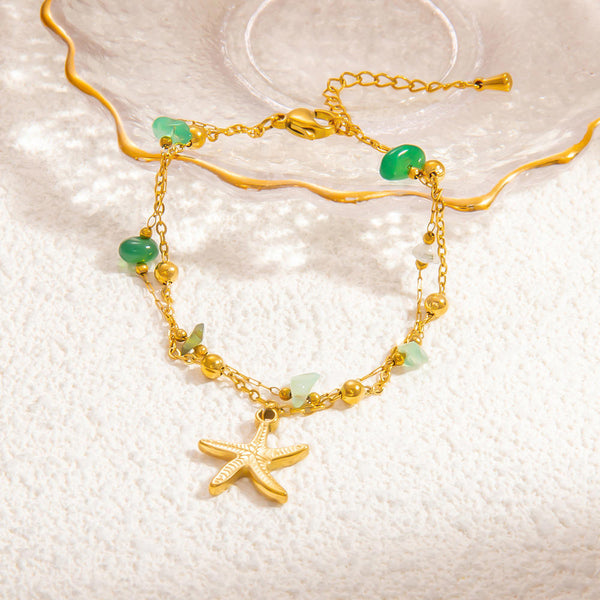 Dual Layer Ocean Aura Starfish Bracelet
