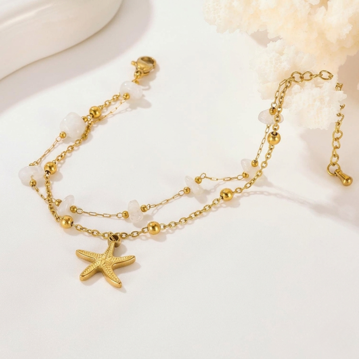 Dual Layer Ocean Drip Starfish Bracelet