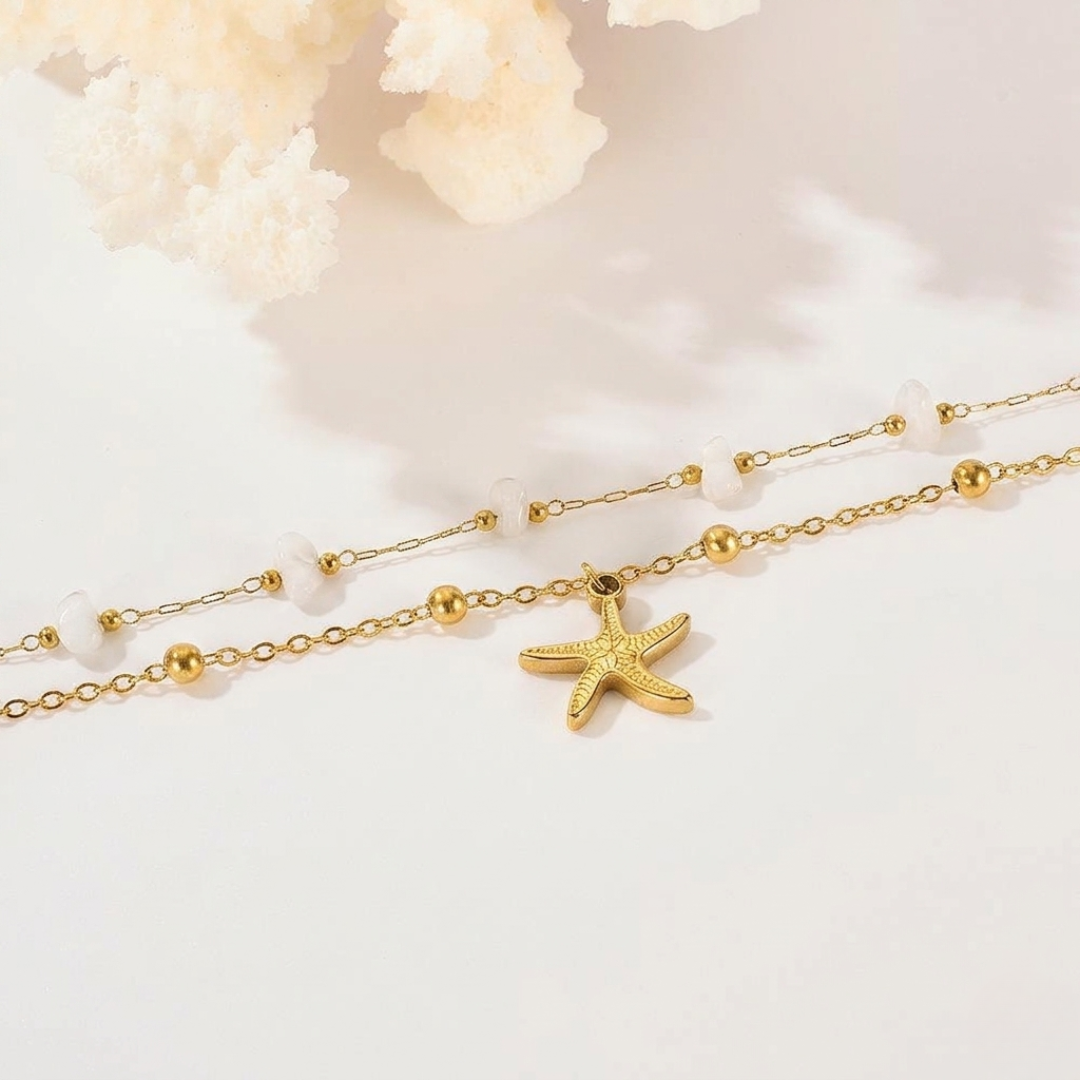 Dual Layer Ocean Drip Starfish Bracelet