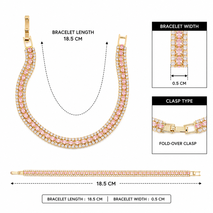 Rosé Drizzle Layered Tennis Bracelet