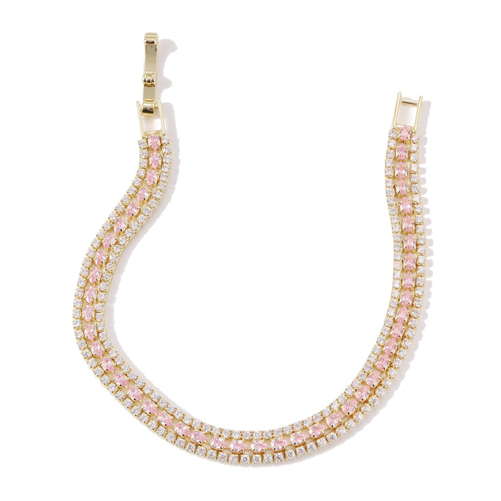 Rosé Drizzle Layered Tennis Bracelet | Salty