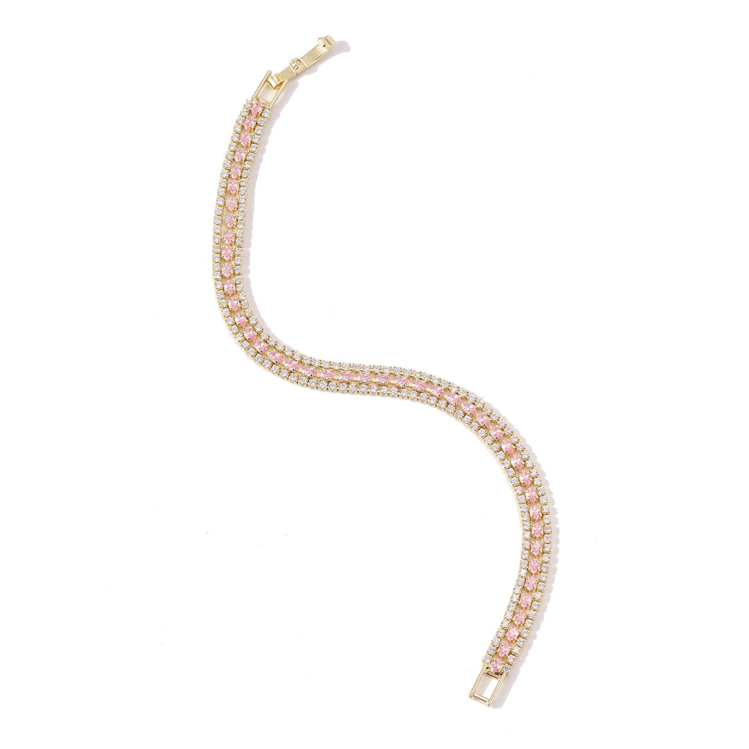 Rosé Drizzle Layered Tennis Bracelet | Salty