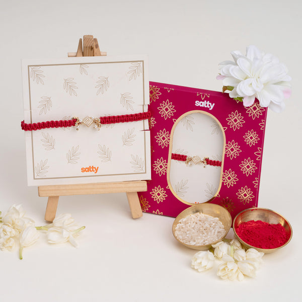 Shagun Pearl Cluster Lumba Rakhi for Bhabhi