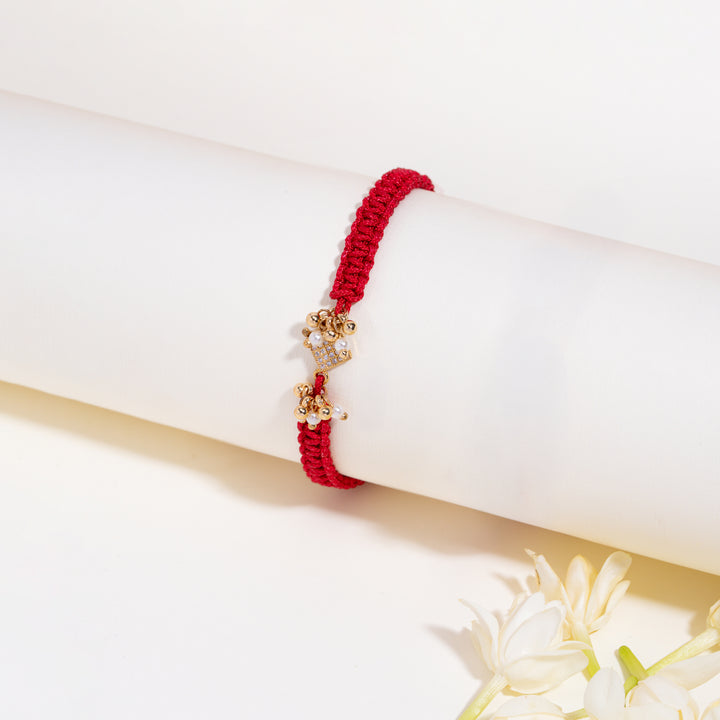 Shagun Pearl Cluster Lumba Rakhi for Bhabhi