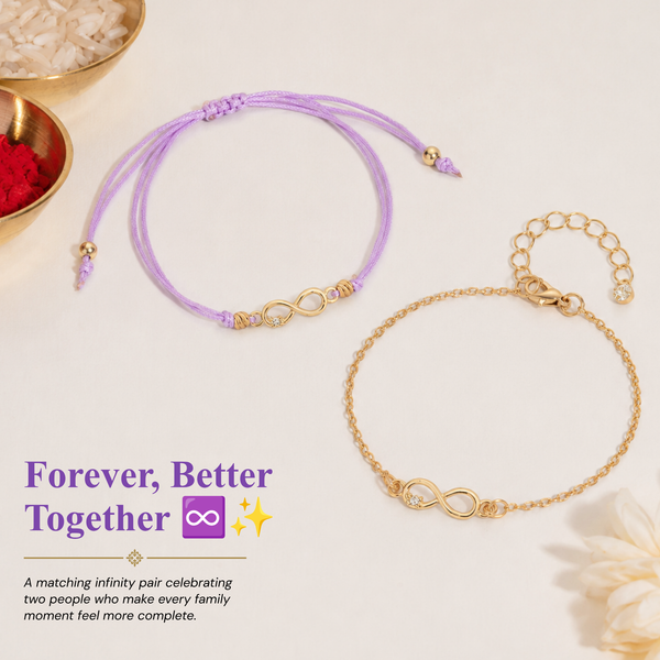 Infinity Rakhi Bracelet Bandhan Lumba Rakhi For Bhaiya and Bhabhi