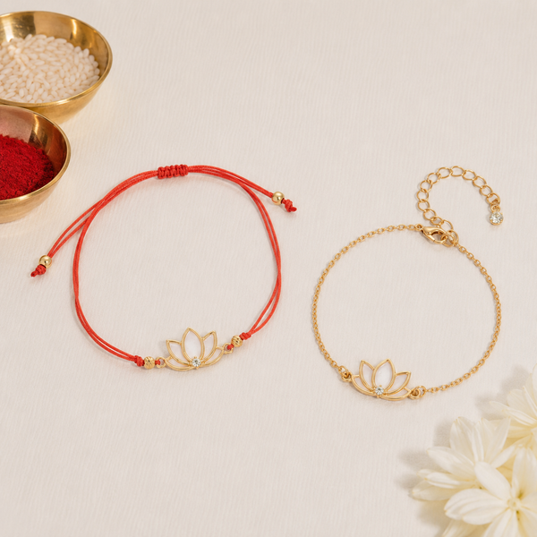 Lotus Rakhi Bandhan Lumba Rakhi For Bhaiya and Bhabhi