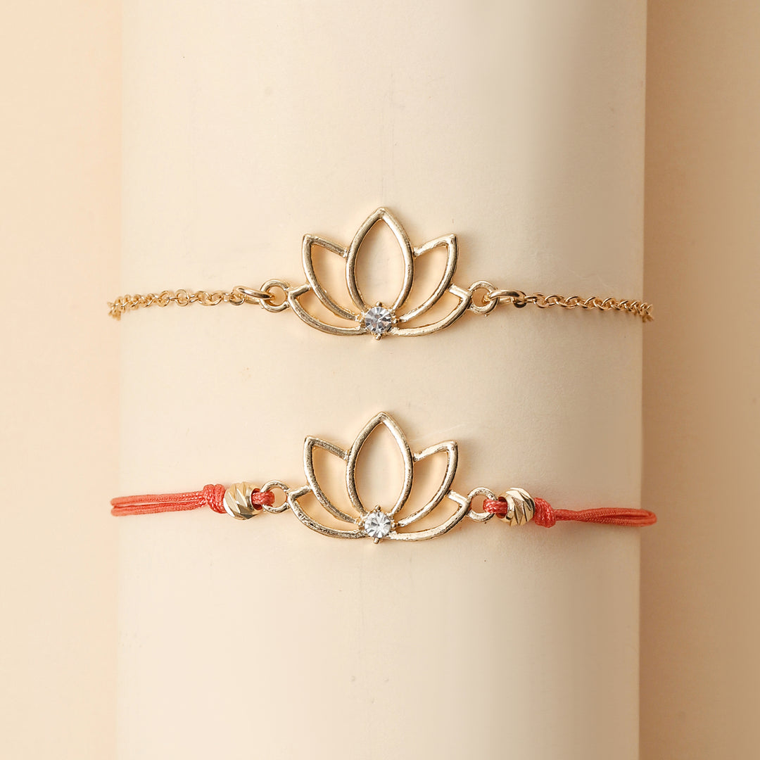 Lotus Rakhi Bandhan Lumba Rakhi For Bhaiya and Bhabhi