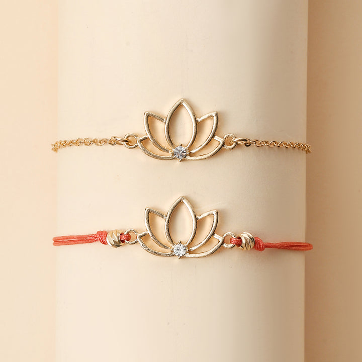 Lotus Rakhi Bandhan Lumba Rakhi For Bhaiya and Bhabhi