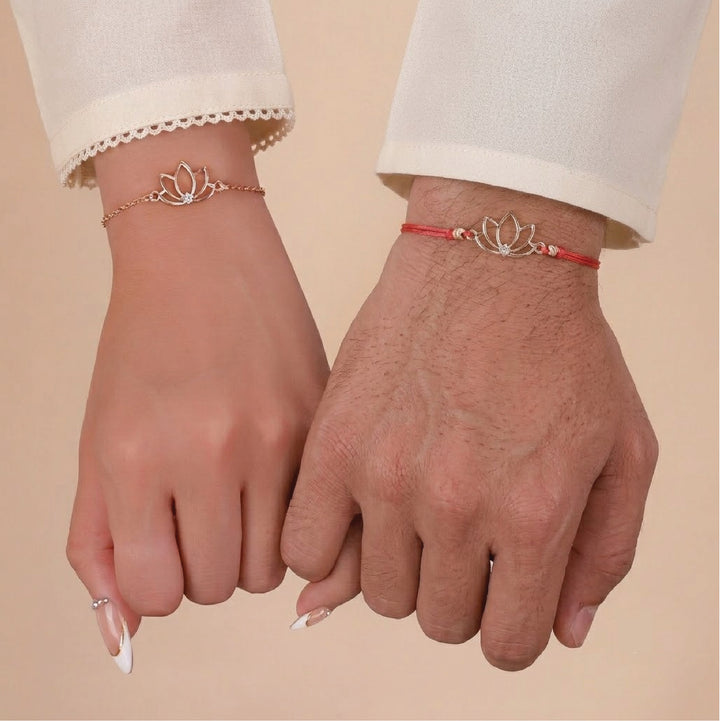 Lotus Rakhi Bandhan Lumba Rakhi For Bhaiya and Bhabhi