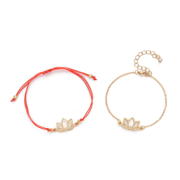Lotus Rakhi Bandhan Lumba Rakhi For Bhaiya and Bhabhi