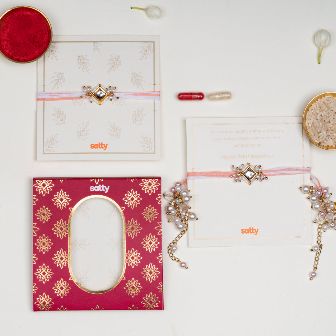 Kundan Rakhi Bandhan Lumba Rakhi For Bhaiya and Bhabhi