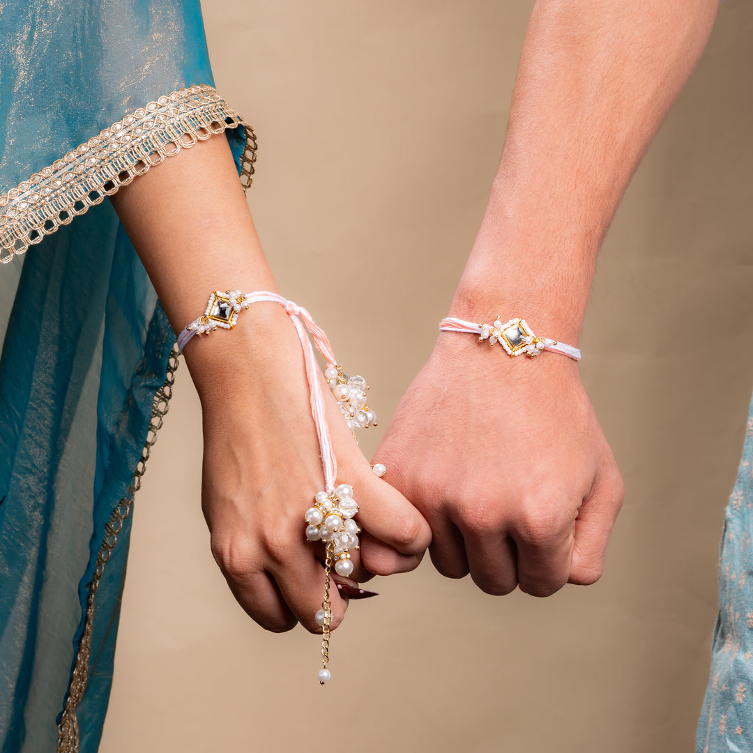 Kundan Rakhi Bandhan Rakhi For Bhaiya and Bhabhi