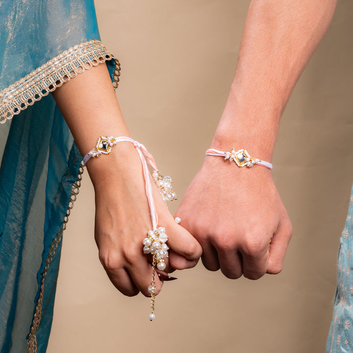 Kundan Rakhi Bandhan Rakhi For Bhaiya and Bhabhi