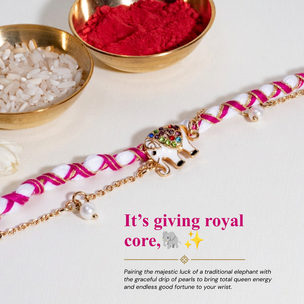 Elephant Regal Lumba Bandhan Rakhi For Bhabhi