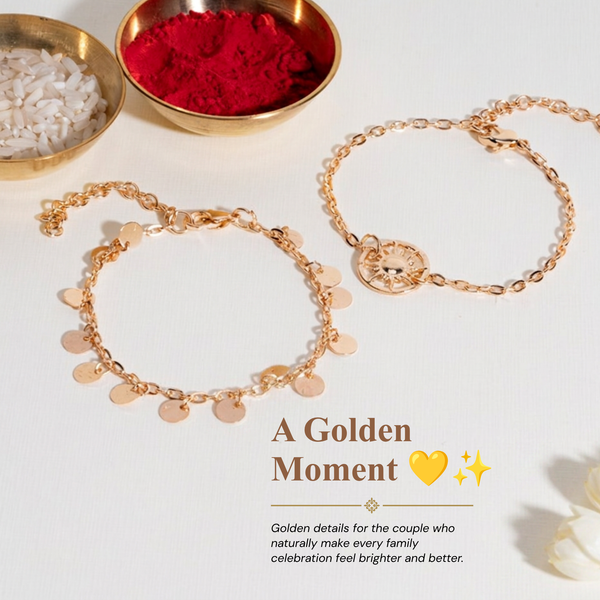 Sun and Coins Rakhi Bandhan Lumba Rakhi For Bhaiya and Bhabhi