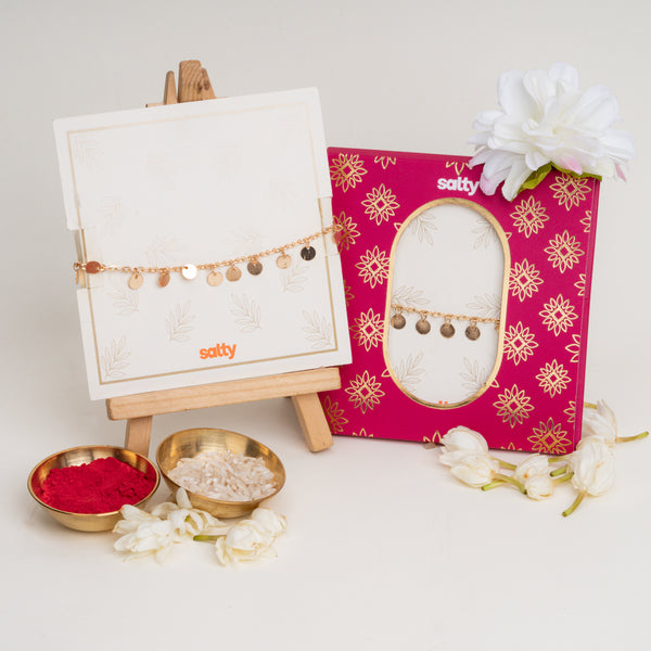 Coin Hanging Shagun Bandhan Rakhi For Bhabhi