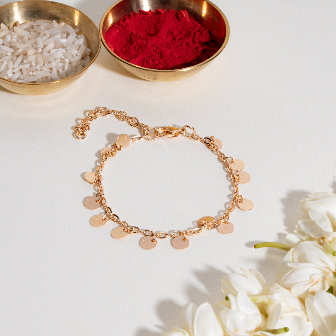 Coin Hanging Shagun Bandhan Rakhi For Bhabhi